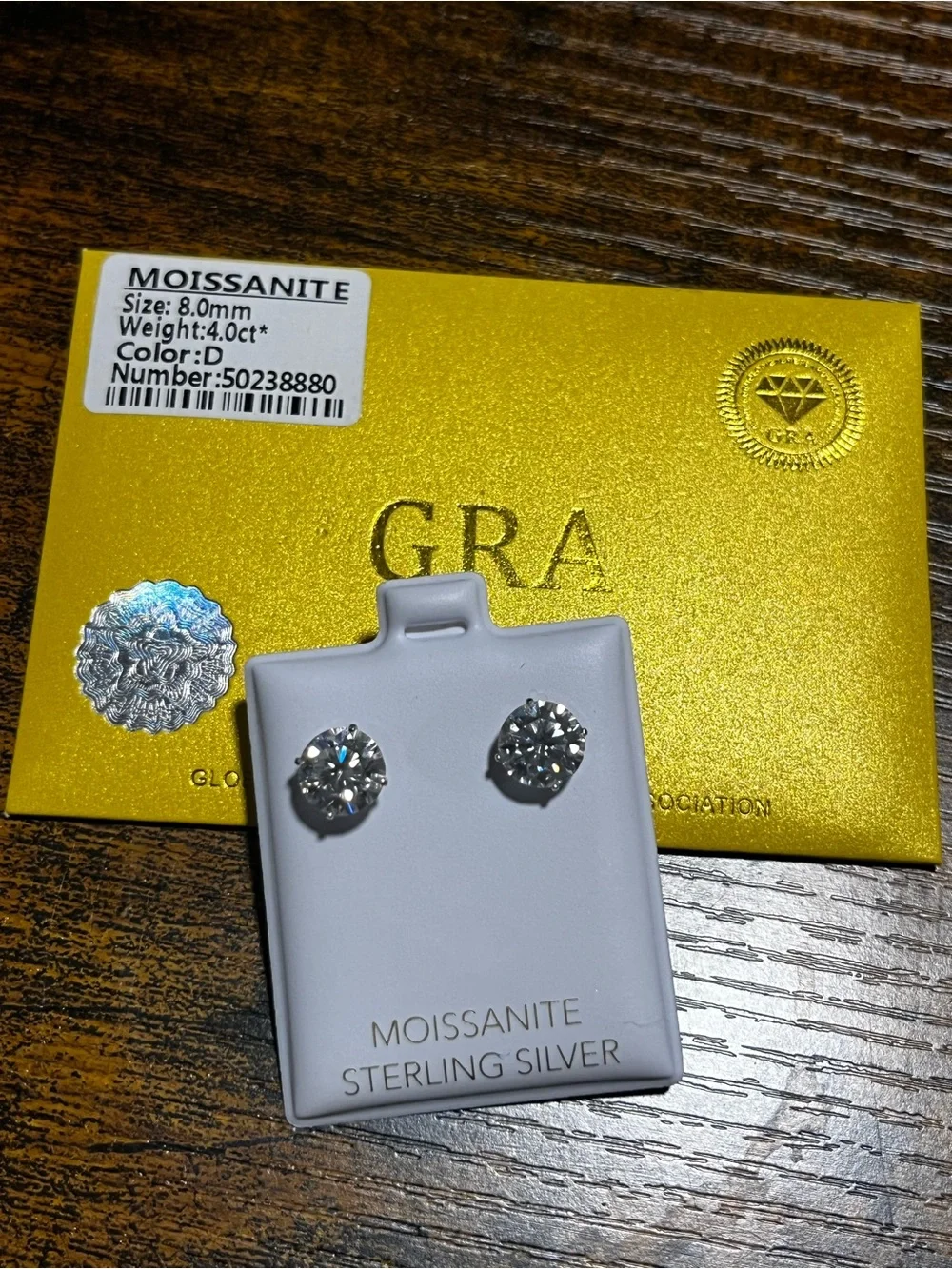 Moissanite Sterling Silver 925 Stud Earrings 4ct rainbow flash